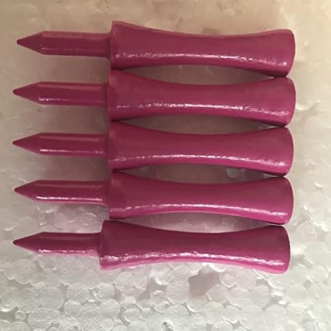 Saver Pack of 20 x 60mm Bamboo Golf Tees (Tee up Height 40mm) Pink Bamboo Castle Golf Tees Cover