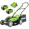 Greenworks G40LM35K2X Cortacésped de Batería para Céspedes de Hasta 400 m², Ancho de Corte 35 cm, Bolsa de 40L MÁS Dos Baterías de 40V 2Ah y Un Cargador, Garantía de 3 Años