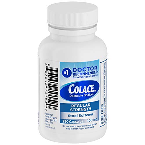 Colace Regular Strength Stool Softener 100 mg Capsules 250 Count Docusate Sodium Stimulant-Free for Gentle, Dependable Occasional Constipation Relief Colace Regular Strength Stool Softener 100 mg Capsules 250 Count Docusate Sodium Stimulant-Free for Gentle, Dependable Occasional Constipation Relief