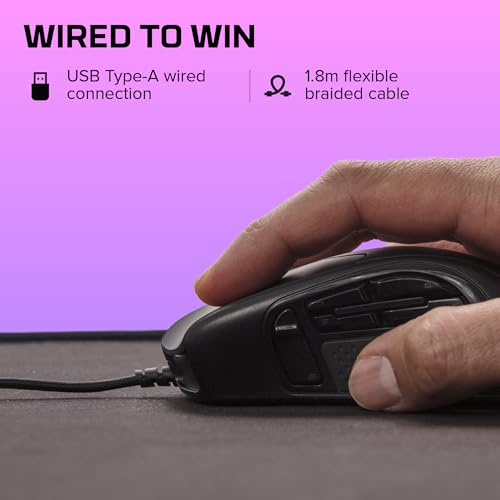 Pulsefire Raid, Mouse Gaming Cablato, Illuminazione RGB, 11 Tasti Programmabili, Fino a 16000 DPI, Resistenza fino a 20 Milioni di Clic, Design Ergonomico, Nero - Mouse gaming - Immagine 1