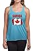 Produktbild Kanada Vintage Ahornblatt Canada CAN Maple Leaf Ottawa Tanktop T-Back Frauen Shirt T-Shirt, Größe:S, Farbe:Blau (Aqua L223)