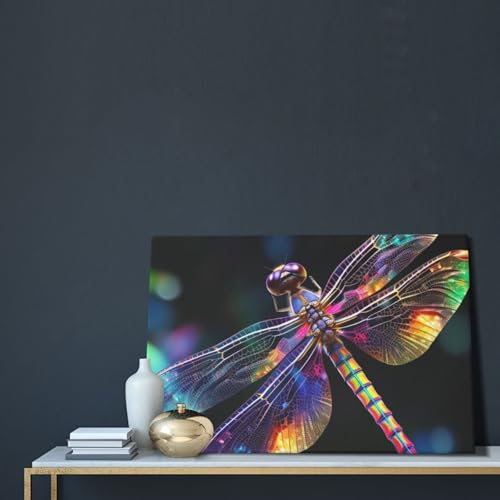 Impression sur toile libellule HD grand format tableau de qualité supérieure - 5