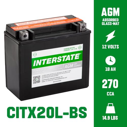 Image of Interstate Batteries YTX20HL-BS Powersports Battery 12V 18Ah 270CCA AGM