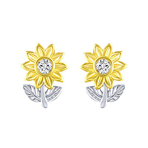 SNZM Sunflower Earrings Sterling Silver Stud Earrings for Women Girls, You are My Sunshine Sunflower Jewelry Gifts for Birthday Christmas