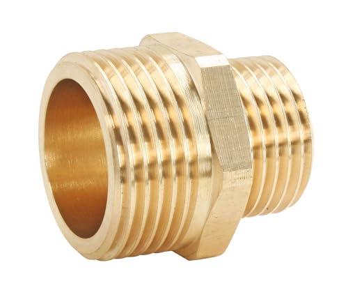 SOMATHERM FOR YOU, Mamelon laiton brut réduit double mâle 12/17-15/21, raccord durable pour eau chaude/froide, installation facile, compatible avec tous...