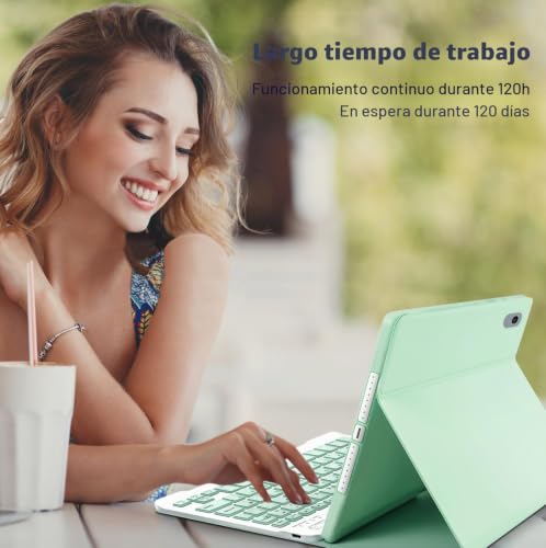 Funda con teclado para iPad de 9 generación que soluciona la escritura lenta 2