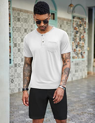 coofandy men39s 3 pack henley shirts short sleeve casual basic tees classic henley summer solid t shirts with pocket