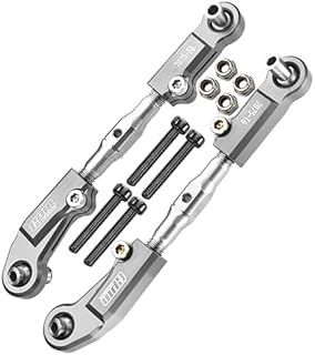 GPM for Arrma 1:7 Mojave 6S-ARA10058 / Mojave 6S V2-ARA7604V2 Upgrade Parts Aluminum 7075-T6 + Stainless Steel Adjustable Front Steering Tie Rod - Silver