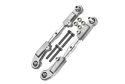GPM for Arrma 1:7 Mojave 6S-ARA10058 / Mojave 6S V2-ARA7604V2 Upgrade Parts Aluminum 7075-T6 + Stainless Steel Adjustable Front Steering Tie Rod - Silver