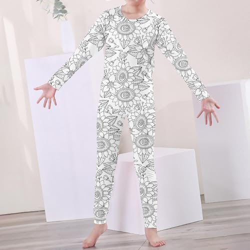 Kids DIY Hand Painted 𝐏ajamas Boys Girls Cute Funny Black White 2 Piece Home Wear Outfits Long Sleeve 𝗦leepwear4