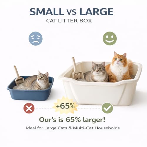 Arenero para gatos extra grande de plástico duradero miniatura 7