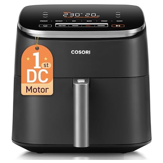 COSORI Freidora de Aire Turbo Blaze™ 6L, Air Fryer 46% Más Rápida con Motor DC, Freidora sin Aceite 9 en 1, con 117 Recetas de Chef, Apta para Lavavajillas, Freír, Hornear, Asar, Deshidratar, 1725W