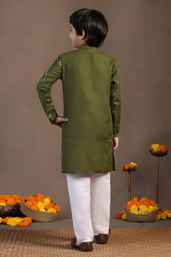 Image of Fashion Dream Boys Cotton Blend Geometric Kurta Payjama Set| Ethnic Set