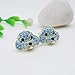 Hiqmic 925 Sterling Silver Cute Dog Puppy Zirconia Earrings Ear Stud Piercing white gold plated Fashion Jewelry Gifts WK90055-G Blue