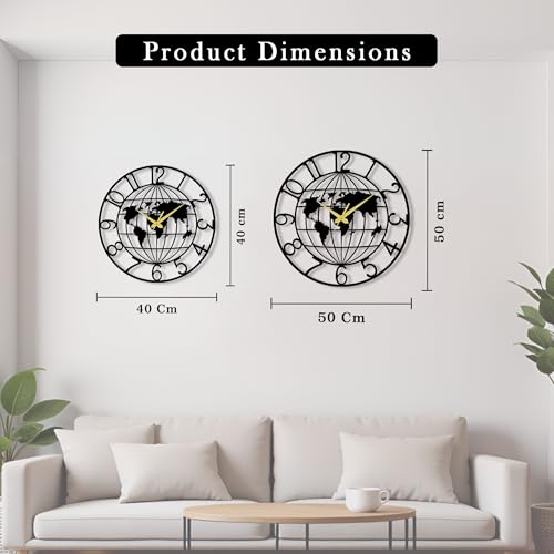 Image of Auromin Luxury Decorative Metal Wall Clock for Bedroom | Designer Big Size Wall Watches for Living Room, Dinning Room, Kitchen, Office | Aesthetic Unique WallClocks for Decoration