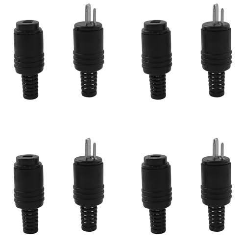 LQ Industrial 8PCS No Soldering Old Amplifier Audio Din Plug 2 Pole Speaker Cable Plugs Male Female 4pcs Each for Speaker Cable Connector Equipment