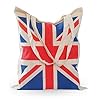 IMFAA Large 100% Cotton Canvas Reusable Shoulder/Hand Tote Shopping Bags in different design (Union Jack Flag, 1) #5