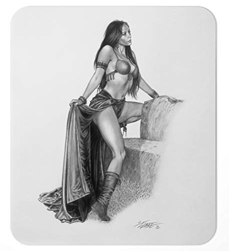 Witch Mousepad/Dungeons and Dragons/Larry Elmore/Fantasy Art/Pinup Art Mouse Pad/Sorceress/Pencil Art / 7.75x9.25 inches