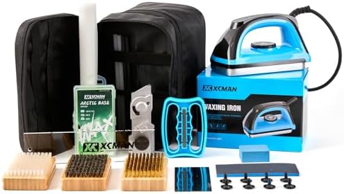 XCMAN Complete Ski Snowboard Tuning Waxing Combo Kit with Waxing Iron, Ski Wax, Multi-Angle Base Edge Tuner, Ptex Base Repair, Waxing Paper, Gummy Stone for Ski Snowboard EdgeTuning