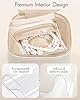 VLANDO Travel Jewelry Case,Valentines Gifts,Small Jewelry Box Organizer,Travel Jewelry Storage with 6 Velvet Jewelry Zipper Pockets, Birthday Gifts for Women Girls (White) #2