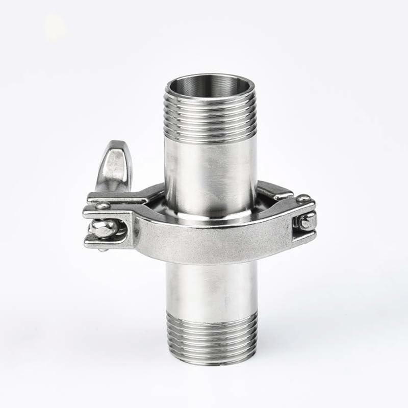 Adapter tulejkowy z gwintem Tri Clamp ze stali nierdzewnej SS304 z łącznikiem rurowym z uszczelką silikonową(DN50 x Ferrule 77.5)