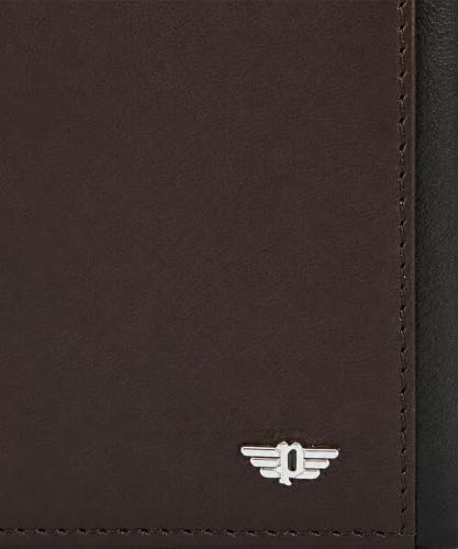 Image of Police Men's Genuine Leather Trifold Wallet with 6 Card Slots | Slim Compact|ID Card window|2 Slip Pockets|Gift Box Packaging