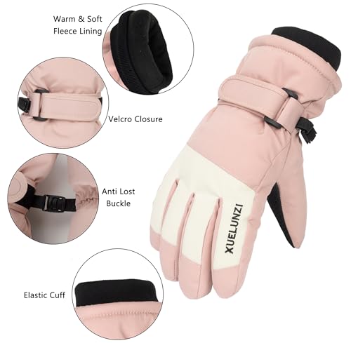 Image of Kids Ski Gloves Winter Warm Glove Outdoor Thermal Snow Finger Mittens for Boys Girls 5-10 Years
