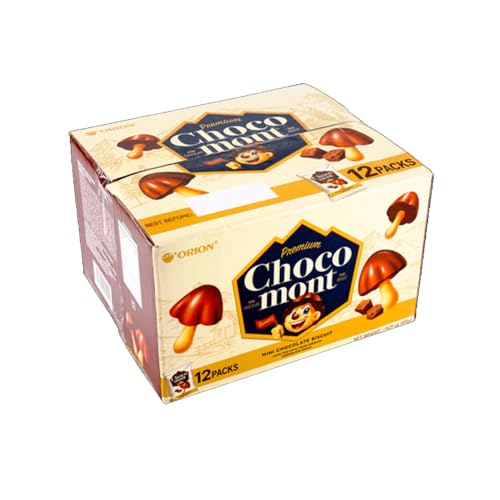 Generic Orion Choco mont (Mushroom Shaped Mini Chocolate Biscuits) 12 Pack In Box