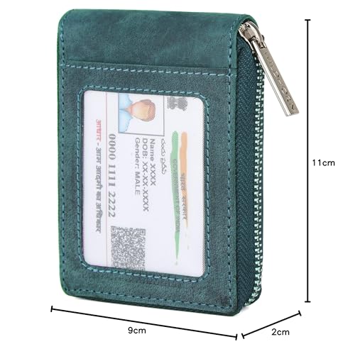 Image of WildHorn RFID Protected Leather Wallet for Men,Blue Hunter