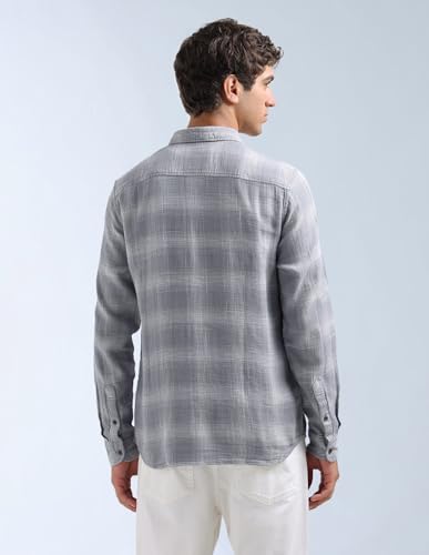 Image of Flying Machine Men's Slim Fit Shirt | Checked | Long Sleeves | Shirt for Man