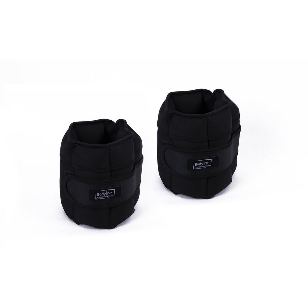 Bodyline Coppia di cavigliere regolabili in neoprene, 3 kg, Cad Fitness, cavigliere ponderate per allenamento delle gambe, rafforzamento muscolare e riabilitazione