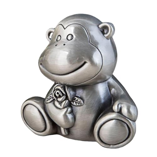 Banco de cerdos de mono - Almacenamiento de moneda de metal duradero, Caja de ahorro de dinero Linda, 4.64x4.52x3,85 Pulgadas Creativa Moneda Organizador Regalo | Banco de dinero decorativo para Niños
