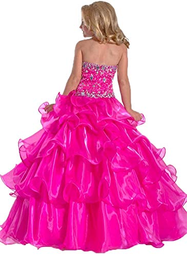 Junguan Girl's Halter Beaded Rhinestones Pageant Dress Classic Birthday Wedding Party Long Gown 02 Blue2