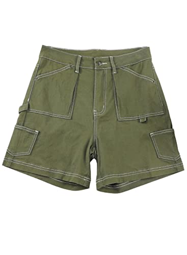 Dokotoo Hiking Shorts Women Hiking Cargo Shorts Bermuda Summer 2023 High Waisted Womens Shorts For Teen Girls Casual Stretch Outdoor Golf Stretchy Shorts Green #TOP7