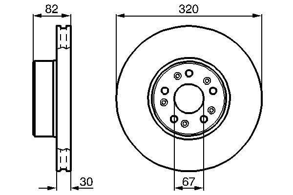 BOSCH 0 986 478 527, 2 szt Tarcze Hamulcowe przód 319,8mm