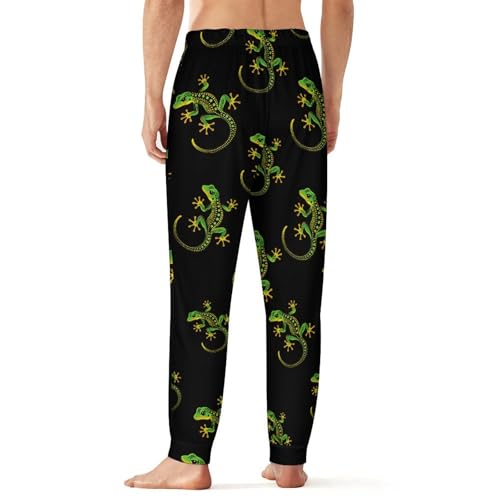 Green Gecko Breathable Mens Pajama Pants Lounge Sleep PJ Bottoms Sleepwear Jogger Pockets2