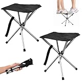 JVZI® Heavy Duty Folding Camping Stool - 275lbs Capacity, 1.34lbs Ultra-Light & Waterproof | 1-Pull Quick Setup for Family Camping, Hiking, Fishing, BBQ & Waiting in Line (2)