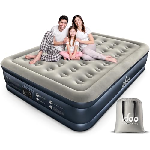 iDOO Cama de Aire 2 Personas, Cama de Invitados, colchón autoinflable con Bomba de Aire eléctrica, colchón Inflable para Viajes de Campamento