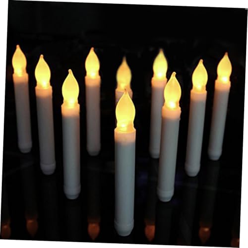Velas LED sin efecto parpadeante POPETPOP decorativas luz cálida pack 12 unidades delgadas 2