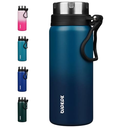 Image of BJPKPK 25oz Insulated Water Bottle, Stainless Steel Bottle with Handle | Vacuum Insulated Bottle with Leak-Proof BPA-Free Design, Keeps Drinks Cold & Hot for Gym, Office, Travel & Daily Use