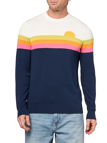 Mr Turk Men's Crewneck Pullover Sweater, Ink Multi