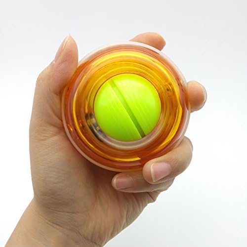 FEX WRISTOR Classic-Series Power Essential Spinner Gyroscopic Wrist and Forearm Exercise Ball with Blue & Red LED Light - White