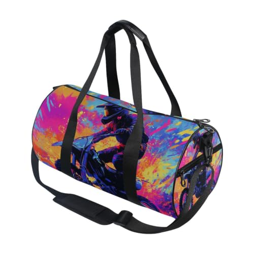 Bolsa de deporte redonda para moto, bici y gimnasio con bolsillo interior Lightning4