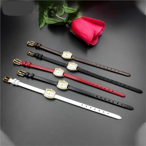 Bracelet montre cuir véritable résistant pour petits poignets 6mm - 6