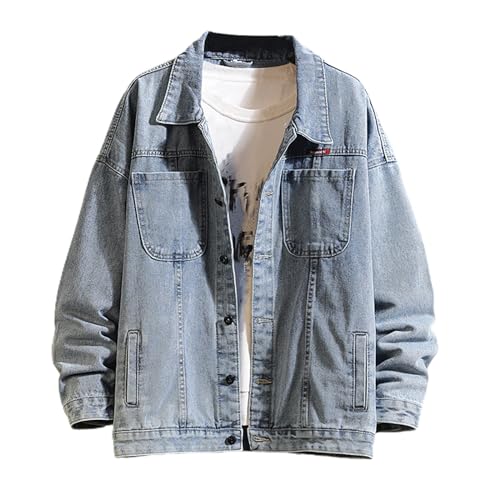 Mens Fashion Denim Jackets Casual Long Sleeve Fall Jackets Classic Tops Button Down Trucker Jacket Oversized Jean Coats2