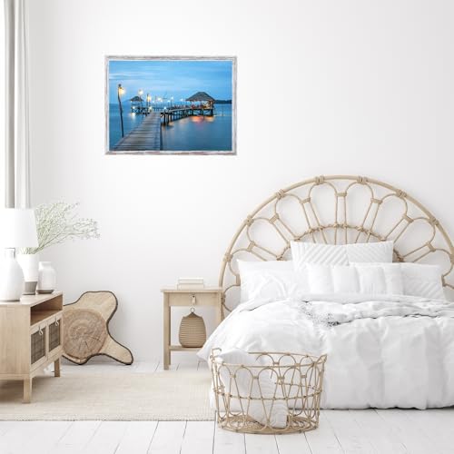 Image of JCJMY 16x24 Picture Frame Rustic White for Poster Photo Picture and 40x60 cm Canvas, Horizontal and Vertical Formats for Wall Hanging, 16 x 24 Wall Gallery Poster Photo Frame for 16 by 24 Photos Posters, Rustic White