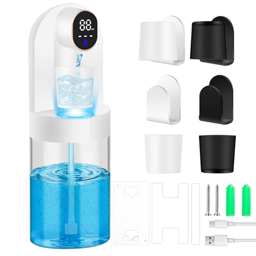 Image of Automatic Mouthwash Dispenser for Bathroom, 20.29 oz Touchless Smart Wall-Mounted Mouth Wash Dispensers, 4 Magnetic Cups, 4 Dispensing Modes, Hands-Free Bathroom Accessories for Home Kids Family-White