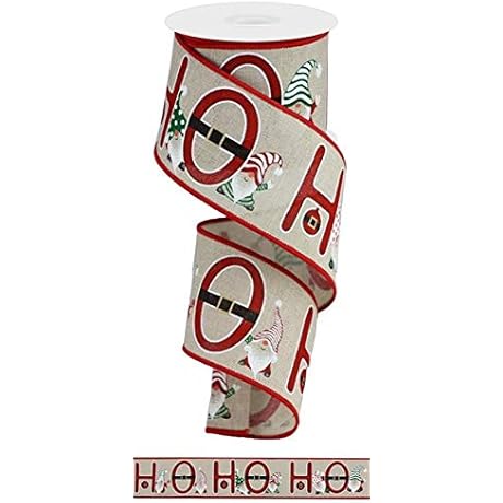 Craig Bachman Ho Ho Ho Gnomes Wired Edge Ribbon