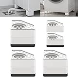 SEISSO Anti Vibration Pads, Shock and Noise Cancelling Washing Machine Foot Pads, Washing Machine Pedestal Protect Laundry Shaking Skidding Walking (White)
