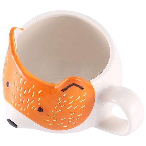 Qezodsx Tasse à Café en CéRamique Dessin Animé Renard en Forme de Tasse Motif Animal Maison Cuisine Bureau Jus Tasse de Lait